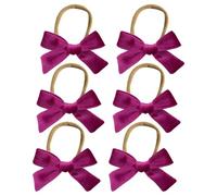 6 fasce per capelli in velluto per bambini, con fiocco, per bambini, per compleanno, Natale