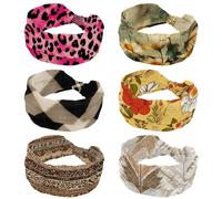 6 fasce per capelli larghe da donna, morbide fasce per capelli a turbante, farfalle che volano intorno ai fiori antiscivolo, fascia elastica per sudore, yoga, allenamento, fascia per capelli annodata