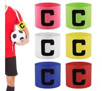 6 fasce per capitano, per adulti, capitano, calcio, regolabile, capitano, fascia elastica per il gioco, per calcio, multicolore per capitano, per molti sport, ragazzi e adulti