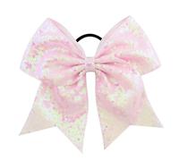 6 fascette for capelli con fiocco a coda di rondine nastro glitterato da 8 pollici Per Cheerleaders(Color 4)