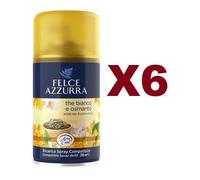6 FELCE AZZURRA DEODORANTE FRESH MATIC SPRAY RICARICA 250ML THE BIANCO E OSMANTO