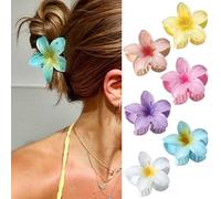6 fermagli per capelli a forma di fiore hawaiano, antiscivolo, forte tenuta per donne, grandi fermagli per capelli spessi, fermagli per capelli Plumeria, fermagli per capelli grandi e carini