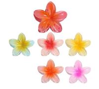 6 fermagli per capelli a forma di hawaiano, per capelli sottili e spessi, antiscivolo, design colorato, per feste, tutti i giorni, da donna