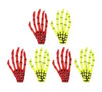 6 fermagli per capelli con osso per, scheletro, fluorescente, punk rock, horror, giallo, rosso, artigli, teschio, forcina per mano