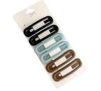 6 fermagli per capelli da donna, colore caramella, opachi, a scatto, in metallo, antiscivolo, adatti a qualsiasi tipo di capelli, per decorare lo styling (nero, blu e marrone)