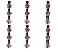 6 fermagli per capelli da donna, fermagli per capelli intrecciati multicolore con strass, fermagli laterali, accessori per lo styling dei capelli