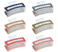 6 fermagli per capelli da donna, leggeri, delicati, decorativi, in plastica, stile vintage, semplici