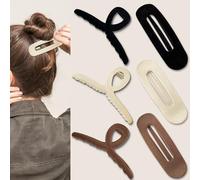6 fermagli per capelli floccati, 2 stili grandi, per capelli spessi e sottili, fermagli per capelli piatti alla francese, eleganti accessori per capelli piatti per donne e ragazze, autunno/inverno