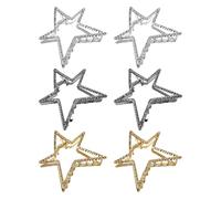 6 Fermagli Per Capelli In Metallo Con Stella A Cinque Punte, Fermagli Per Capelli Retrò In Metallo, Fermagli Per Capelli Decorativi Per Acconciatura