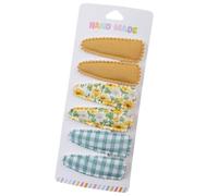 6 fermagli per capelli in tessuto, con fiori ricamati colorati fatti a mano, clip laterali B