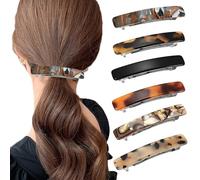 6 fermagli per capelli lisci, fermagli per capelli da donna, curvati e lucidi, adatti per ragazze e signore, disponibili in sei colori