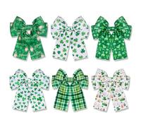 6 fermagli per capelli per la festa di San Patrizio, da donna, con quadrifoglio portafortuna, fiocchi per capelli con foglie verdi, fermagli per capelli per la festa di San Patrizio, accessori per