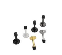 6 fermaporta in acciaio inox, da parete, con supporto in gomma e fermo, per casa, camera da letto, casa, ufficio e camper (bianco)