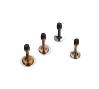 6 fermaporta in acciaio inox, da parete, con supporto in gomma e fermo, per casa, camera da letto, casa, ufficio e camper (dorato)
