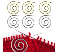 6 Ferri da Maglia a Spirale in Metallo, Circolari, Aghi per Treccia, Accessori per Principianti (Oro + Argento)