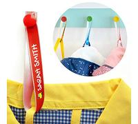 6 Fettucce per Appendere i Vestiti. Etichette Personalizzate appesa a un gancio. Nastro Tessuto per Appendere Giacche. (Rosso)