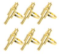 6 fibbie per tovaglioli natalizi a forma di schiaccianoci, anelli per