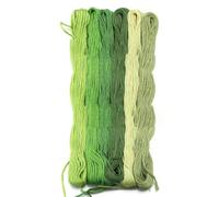 6 fili/lotto di filo da ricamo in cotone con punti simili, matasse per cucire, per realizzare un set di stoffa da cucire fai da te - Verde03