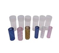 6 filtri in vetro ritorto a 7 fori, 12 mm e 9 mm x 30 mm, facili da pulire, blu, trasparente, rosa, oro (6 pezzi)
