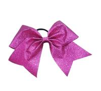 6 fiocchi for capelli da cheerleader - fiocco grande glitter oro 8 pollici con strass all-over, supporto elastico for coda di cavallo for la danza del(Color 7)