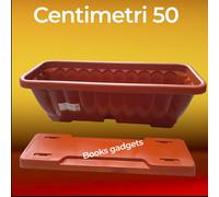 6 Fioriere Balcone con Sottovaso a Incastro Sistema Riserva Acqua Lunghezza 50cm