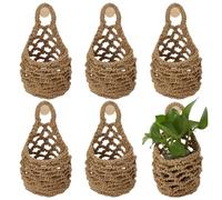 6 fioriere da parete in macramè per piante da interno, in cotone, supporto da parete per piante grasse ed erbe, eleganti ganci per piante per decorare la casa, balcone e trasformazione di finestre