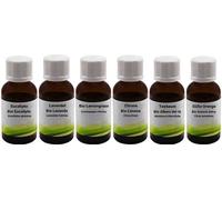 6 flaconi di olii essenziali, 100% naturali e biologici - 6 x 30 ml