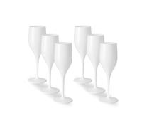 6 Flute Infrangibili in Plastica 150 cc Champagne: Bianco 377711 | Nero 377719