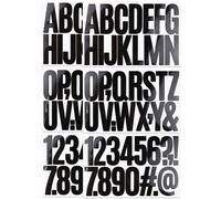 6 fogli adesivi neri con numeri e lettere dell'alfabeto, 7,6 cm, 96 pezzi, autoadesivi per scrapbooking, decorazioni per bottiglie, cassette postali, decorazioni per porte, senza residui e