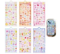 6 Fogli Autoadesivo 3d Stickers, 20 × 9,5 cm 3D Puffy Cute Sticker Set