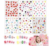 6 Fogli di adesivi per unghie per bambini, adesivi per unghie autoadesivi Cartoon Princess Nail Art Decals DIY Nail Stickers Nail Art Decorazione per donne ragazze adulti bambini