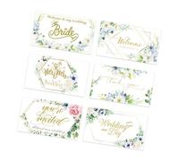 6 fogli di etichette adesive per bottiglie d'acqua a tema matrimonio, 8,9 x 5,9 cm, etichette decorative per bottiglie di vino, adesivi decorativi per matrimoni