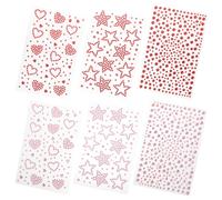 6 fogli di gioielli per il viso: adesivi con strass per il viso - gemme