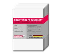 6 fogli di polistirene bianco - HIPS - DIN A4 fogli di plastica rigida PS I 21 x 29,7 cm I 1 mm di spessore I per modellismo architettura fai da te I mag261
