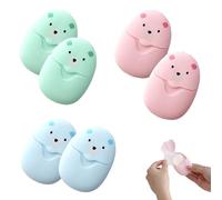6 fogli di sapone da viaggio, mini fiocchi di sapone portatili, usa e getta, 300 fogli di sapone da viaggio, adatti per interni ed esterni, campeggio, escursionismo, pulizia delle mani (blu, rosa