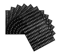 6 Fogli Etichette Adesive per Classificazione Attrezzi, Set Nero | Carta Autoadesiva Resistente, Caratteri e Icone Grandi, per Cassetti Officina e Ordine Rapido