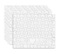6 Fogli Puzzle Vuoto, 120 Pezzi Puzzle Vuoti Cuore 20x25cm Cuore Puzzle Vuoto con LOVE Parole Tutti i Puzzle Bianchi per il Mestiere Fai Da Te del Partito di Attività