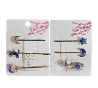 6 forcine per capelli leggere e delicate, alla moda, a forma di stella, per ragazze, graziose