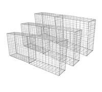 6 Gabbioni per Sassi da Giardino e da Esterno 100cm x 80cm x 30cm in Acciaio