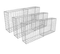 6 Gabbioni per Sassi da Giardino e da Esterno 100cm x 95cm x 30cm in Acciaio