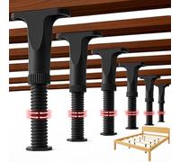 6 gambe di supporto regolabili per letto, 13-21 cm, gambe di supporto per divano, armadio, divano, cassettiera, tavolo, piedini di ricambio per letto king size e queen size, gambe di supporto con viti