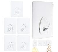 6 Ganci Magici QVC Trasparenti Autoadesivi Senza Chiodi, Ganci Adesivi Magici da Cucina per Bagno, Toilette, Porta del Soggiorno Max 10 kg (6 x 8 cm)