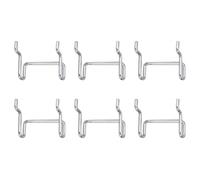 6 ganci per pannello forato, in metallo, 5 cm, resistenti, accessori per pannello forato per garage, ufficio, officina, banco da lavoro