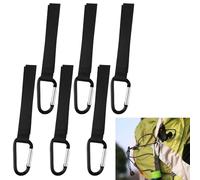 6 ganci per passeggino - clip per passeggino - clip resistenti per borse, borse della spesa e accessori da viaggio per bambini, accessori universali antiscivolo per passeggino, per trasportare 5 kg