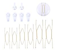 6 Ganci per Piatti, Chiodi Senza Lasciare Traccia, Ganci a Molla e a Forma di W per Appendere Piatti alla Parete, Decorativi