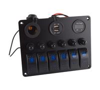 6 Gang Combination On/Off Rocker Switch Panel Fit For Car Truck Marine Boat