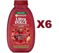 6 GARNIER ULTRA DOLCE SHAMPOO OLIO DI ARGAN E MIRTILLO ROSSO 250ML CAP. COLORATI