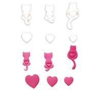6 Gatti Adorabili Decorazioni Per Stampo Argillose Per Orecchini E Collana Che Rendono I Pendenti Accessori Strumenti Argilla Argillosa Riutilizzabile