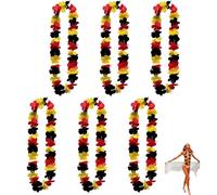 6 ghirlande di fiori hawaiane in rosso, giallo e nero, decorazione hawaiana per feste tropicali, luau e eventi in costume, per adulti e bambini, per un look aloha, M