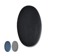 6 Ginocchiere per bambini, toppa termoadesiva, misura universale, ovale, in tessuto per gomiti e ginocchia, colore blu scuro, Nero , S